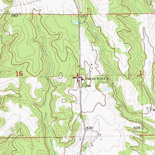 Topographic Map of Hayes Hill Church, AL