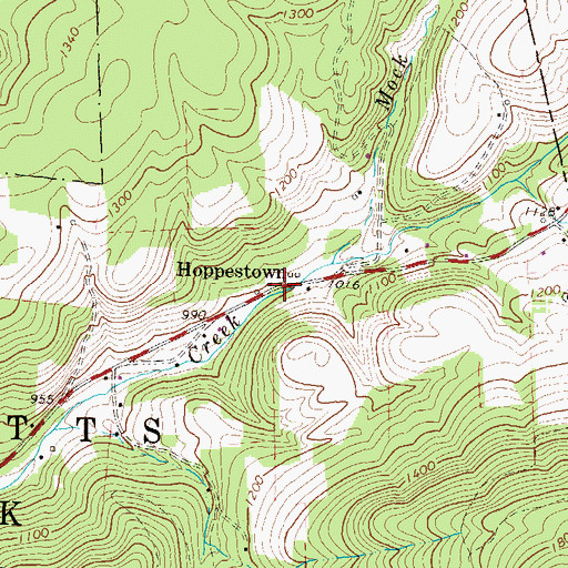 Topographic Map of Hoppestown, PA