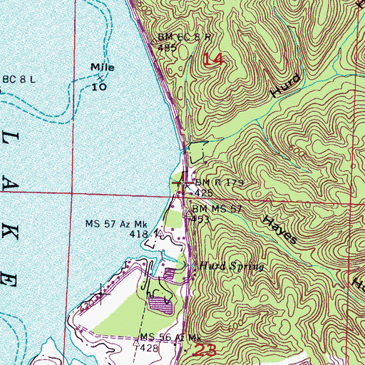 Topographic Map of Hayes Hollow, AL
