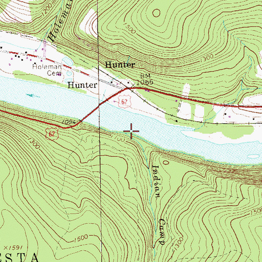 Topographic Map of Indian Camp Run, PA