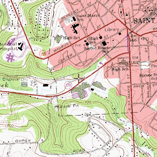 Topographic Map of Iron Run, PA