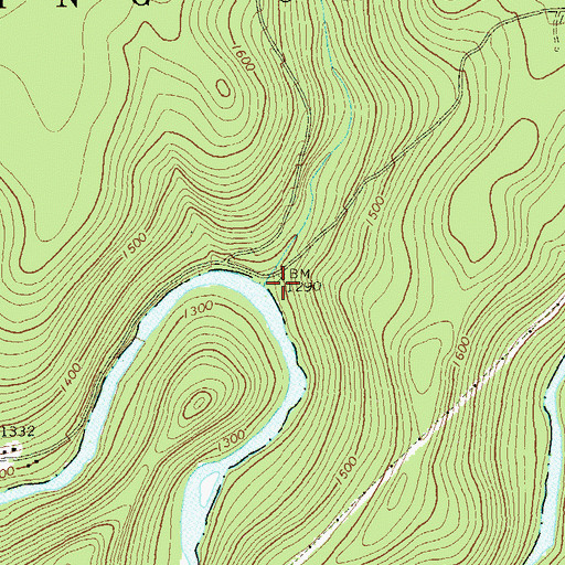Topographic Map of Irwin Run, PA