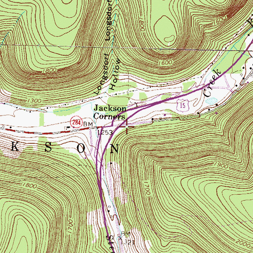 Topographic Map of Jackson Corners, PA
