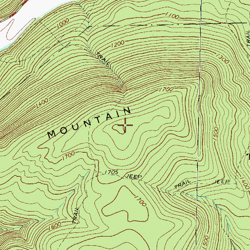 Topographic Map of Jacoby Mountain, PA