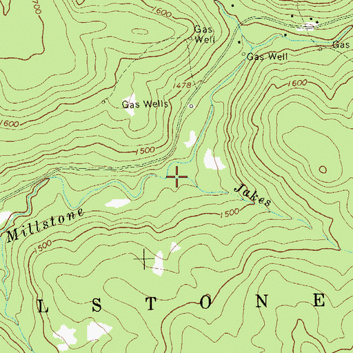 Topographic Map of Jakes Run, PA