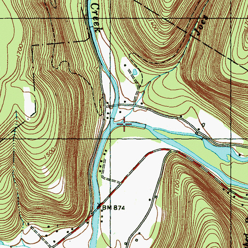 Topographic Map of Joes Run, PA