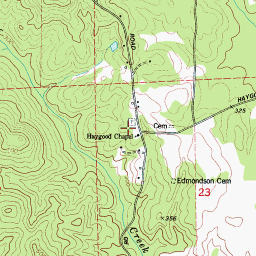 Topographic Map of Haygood Methodist Church, AL