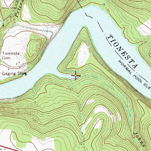 Topographic Map of Johns Run, PA