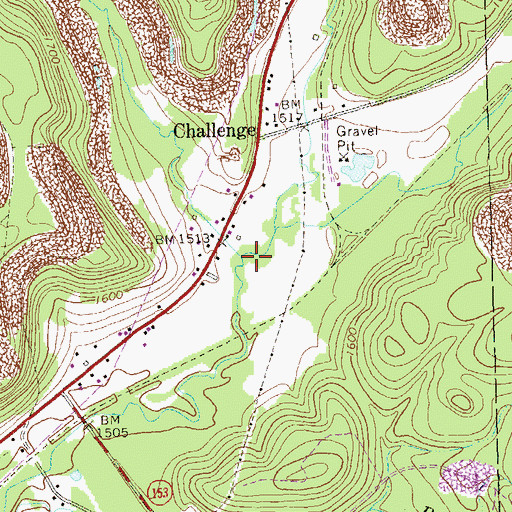 Topographic Map of Johnson Run, PA