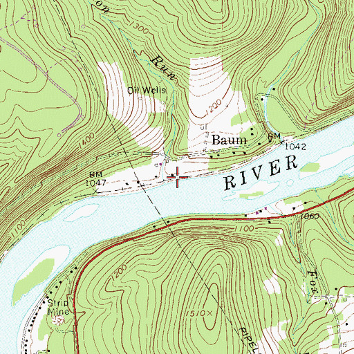 Topographic Map of Johnson Run, PA