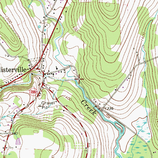 Topographic Map of Jones Creek, PA