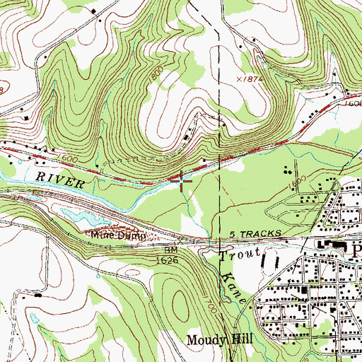 Topographic Map of Kane Run, PA