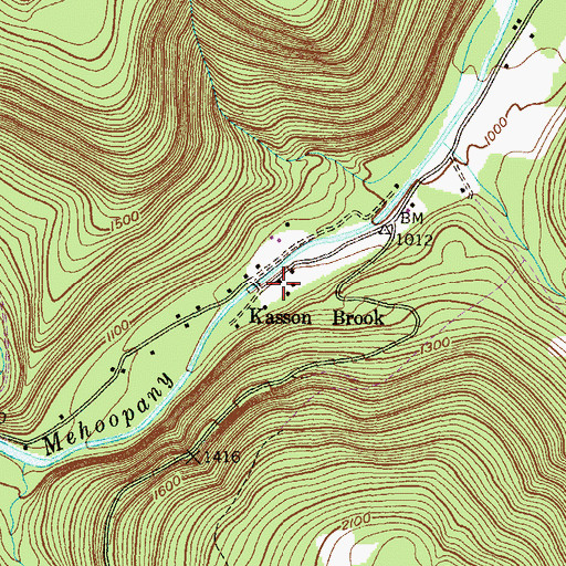 Topographic Map of Kasson Brook, PA