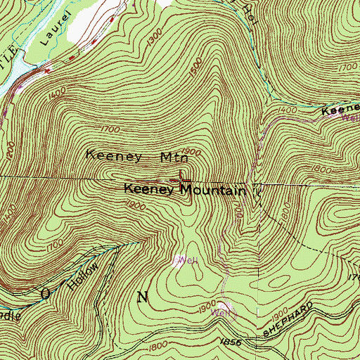 Topographic Map of Keeney Mountain, PA