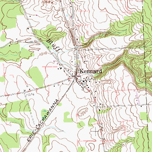 Topographic Map of Kennard, PA