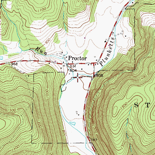 Topographic Map of King Run, PA