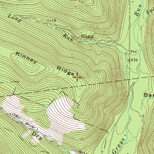 Topographic Map of Kinney Ridge, PA