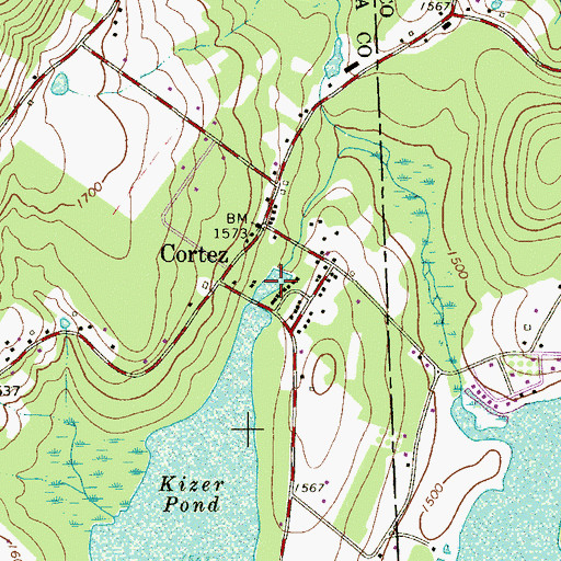 Topographic Map of Kizer Pond, PA
