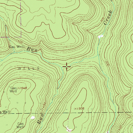 Topographic Map of Knights Run, PA