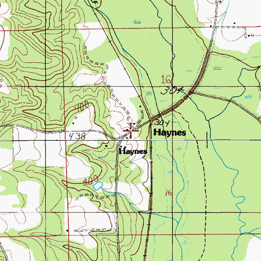 Topographic Map of Haynes, AL