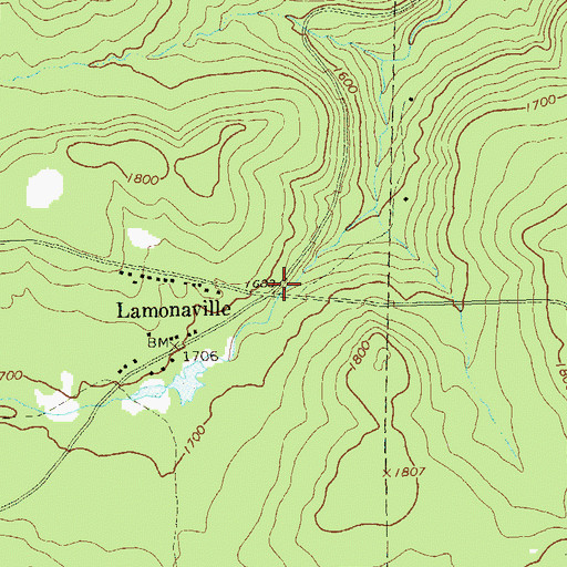 Topographic Map of Lamonaville, PA