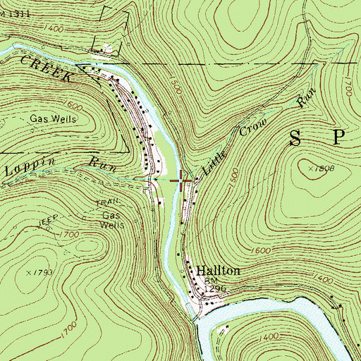 Topographic Map of Lappin Run, PA