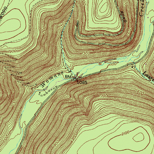 Topographic Map of Laurel Fork, PA