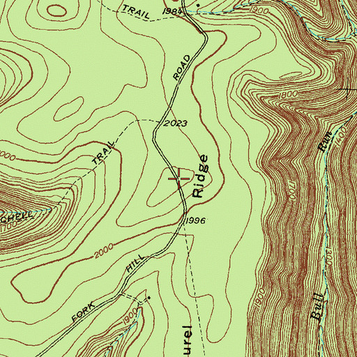 Topographic Map of Laurel Ridge, PA