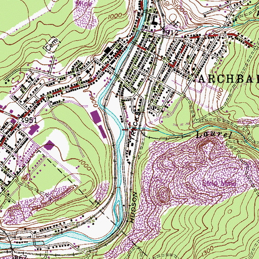 Topographic Map of Laurel Run, PA