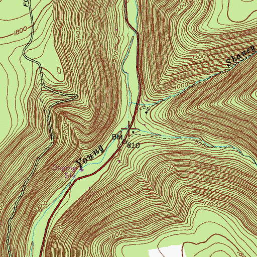 Topographic Map of Laurelly Fork, PA