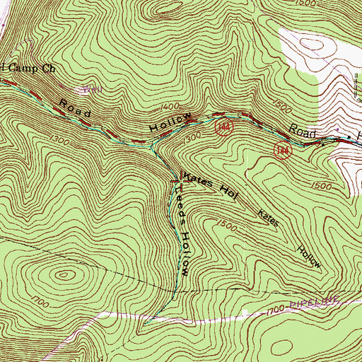 Topographic Map of Leeds Hollow, PA