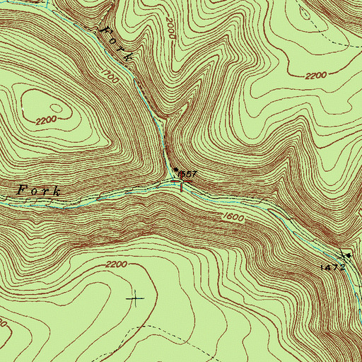 Topographic Map of Left Fork Brooks Run, PA