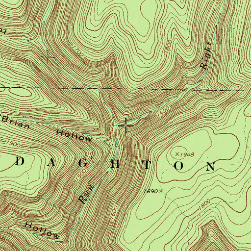 Topographic Map of Left Fork Mill Run, PA