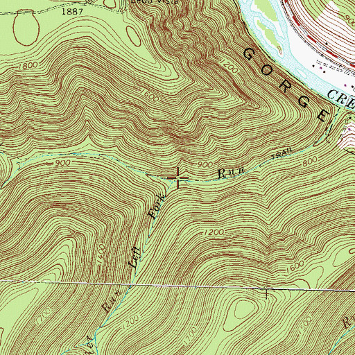 Topographic Map of Left Fork Miller Run, PA