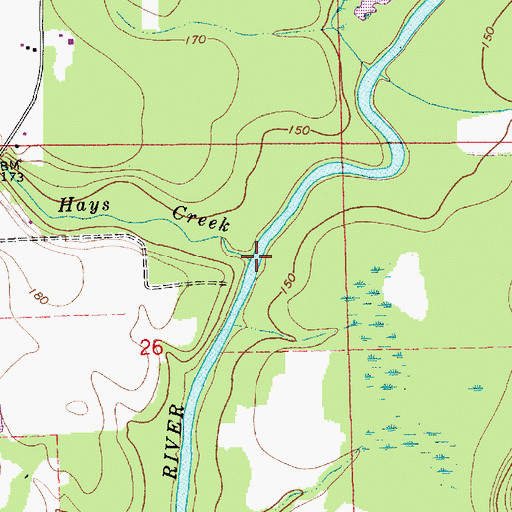 Topographic Map of Hays Creek, AL