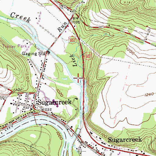 Topographic Map of Lick Run, PA