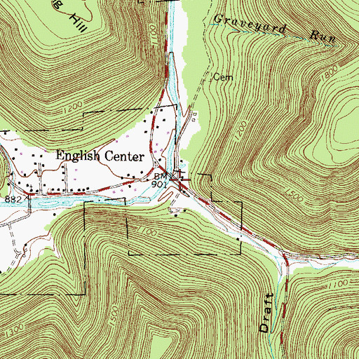 Topographic Map of Lick Run, PA