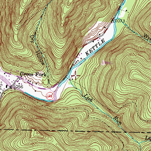 Topographic Map of Lieb Run, PA