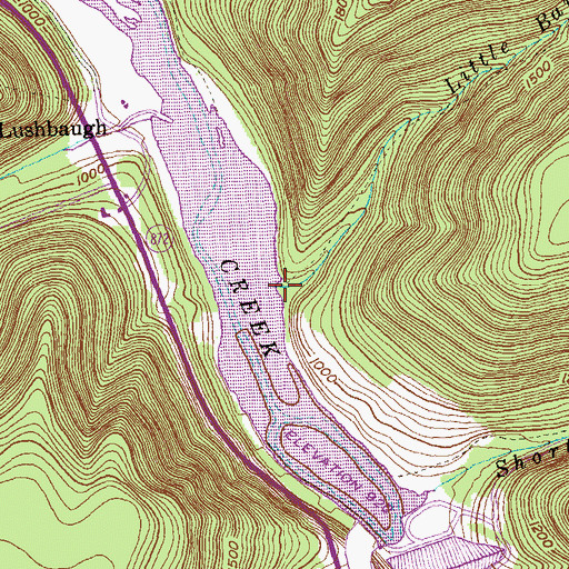 Topographic Map of Little Bailey Run, PA