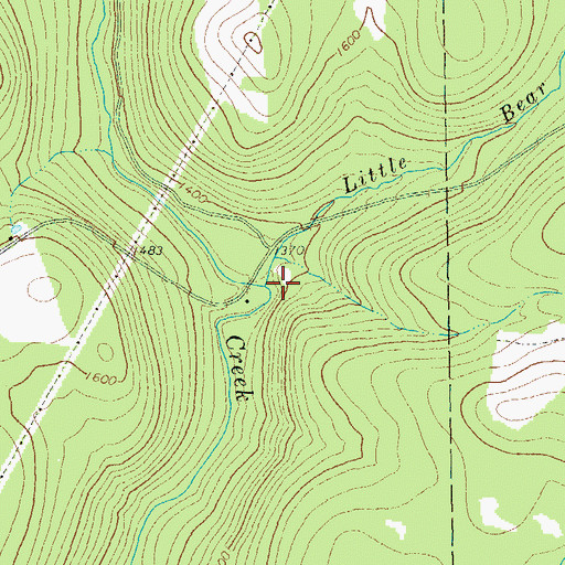 Topographic Map of Little Bear Creek, PA