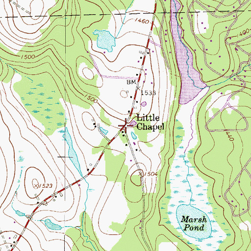 Topographic Map of Little Chapel, PA