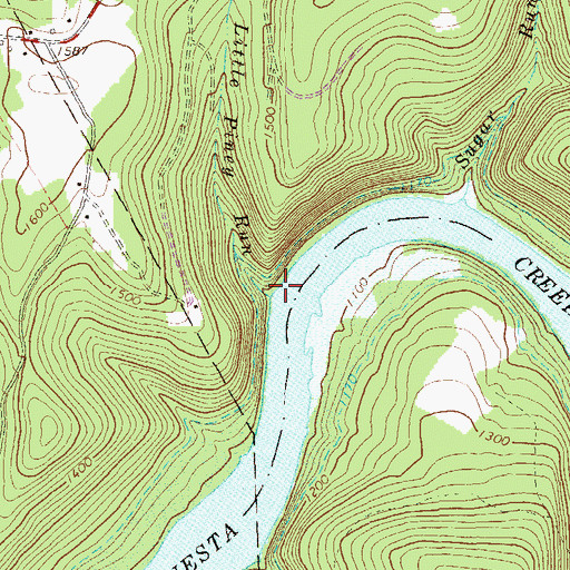 Topographic Map of Little Piney Run, PA