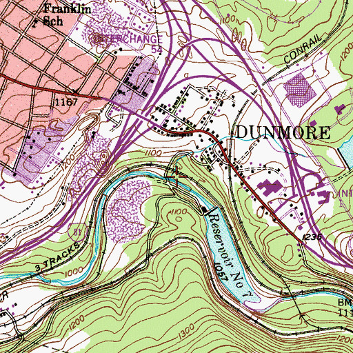 Topographic Map of Little Roaring Brook, PA