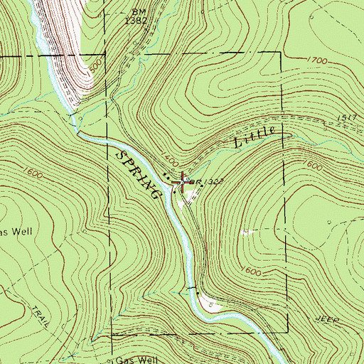 Topographic Map of Little Run, PA