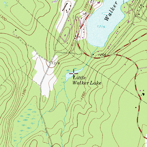Topographic Map of Little Walker Lake, PA