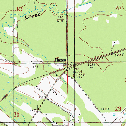 Topographic Map of Hazen, AL
