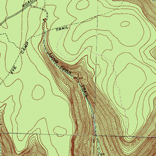 Topographic Map of Long Fork Trail, PA