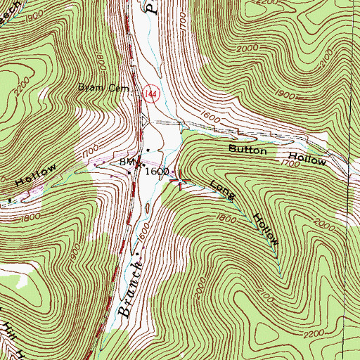 Topographic Map of Long Hollow, PA