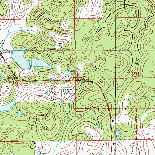 Topographic Map of Hazley School, AL