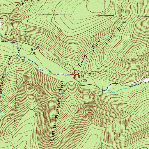 Topographic Map of Long Run, PA